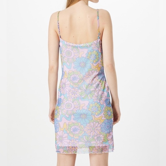 NWT Vintage Supply Floral Mini Dress Keyhole Retro Boho Hippie 70s Sz 12 - Picture 13 of 14